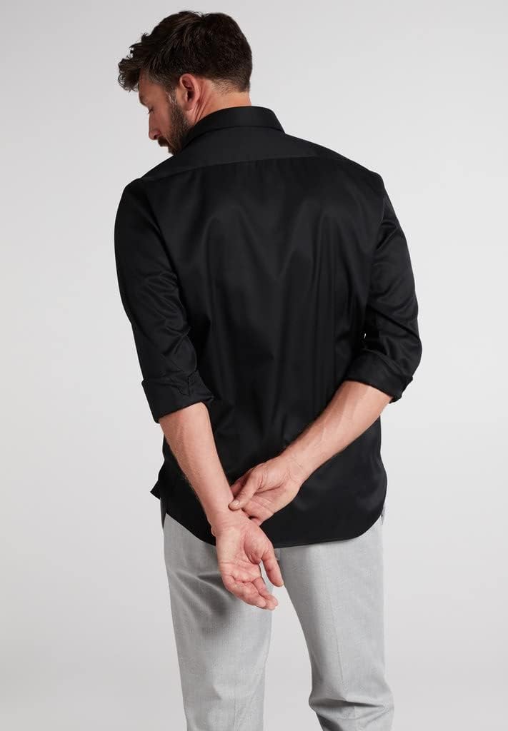 ETERNA Herren Cover Shirt MODERN FIT 38 Schwarz, 38 Schwarz