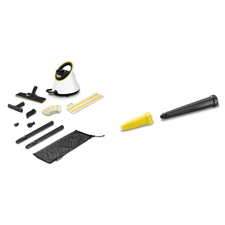 Kärcher Dampfreiniger SC 2 Deluxe, Flächenleistung: ca. 75m² & Powerdüsen-Set, Schwarz/Gelb 3,2 Bar