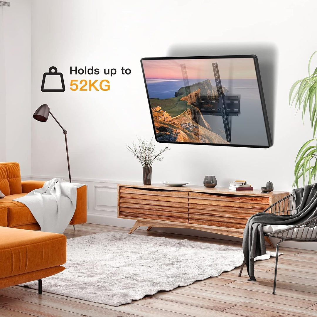 Perlegear TV Wandhalterung, Wandhalterung Fernseher für 26-60 Zoll TVs bis zu 52kg, Neigbare Fernseh