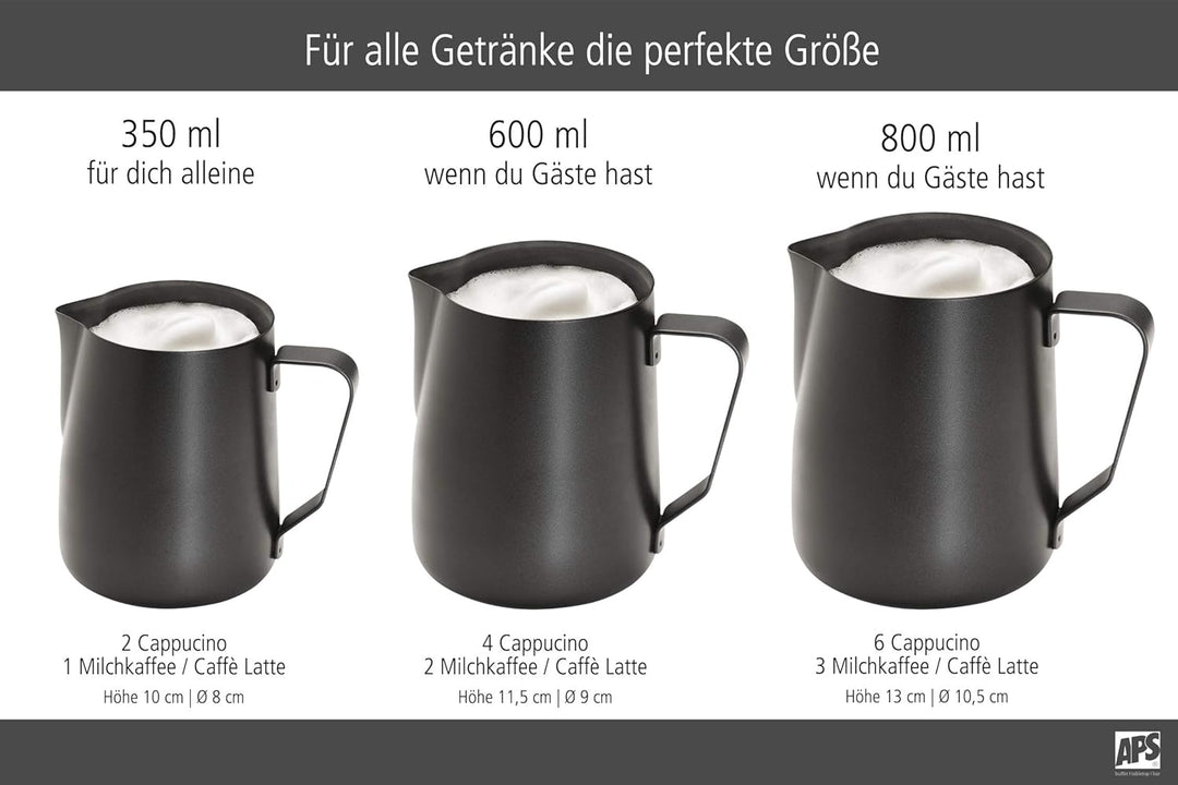 APS Milchkännchen – Hochwertige, antihaftbeschichtete Milchkanne aus rostfreiem Edelstahl – Perfekt