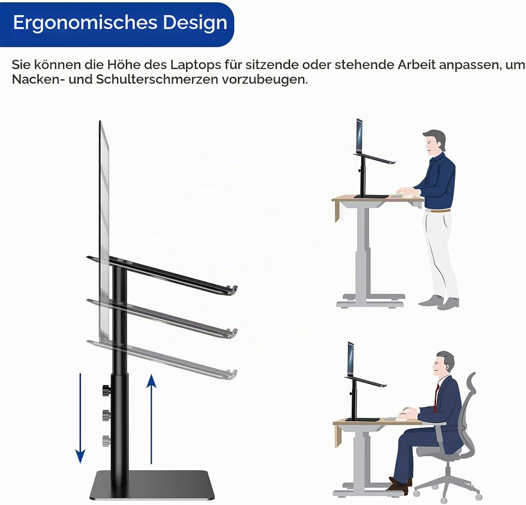 BESIGN LSX6 Laptop Stand, Ergonomic Adjustable Notebook Stand, Laptop Riser for Standing Work, Compu