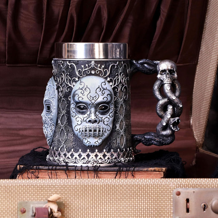 Nemesis Now Collectable Tankard Harry Potter Death Eater Maske Voldemort Sammelkrug, Kunstharz, schw