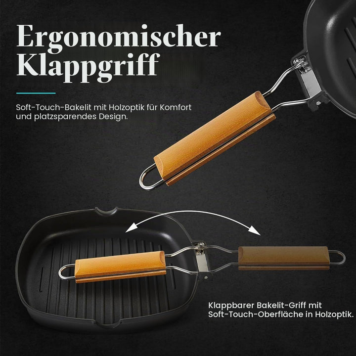WECOOK! Ecostone - Aluminium Non Stick Grill Pan - Ribbed 20 x 20 cm, 20 x 20 cm