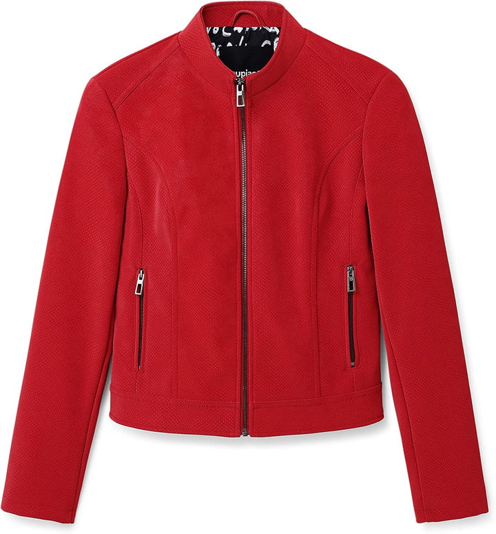 Desigual Damen PU Coat XS Rot, XS Rot