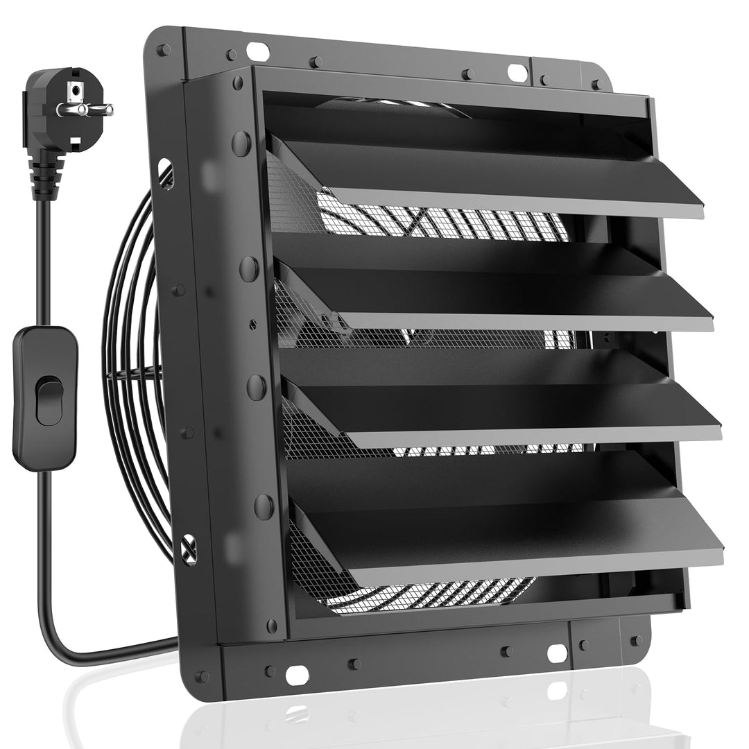 HG Power 350mm Abluftventilator Industrie Wandventilator 1500m³/h Wandlüfter mit Maschensieb Auspuff