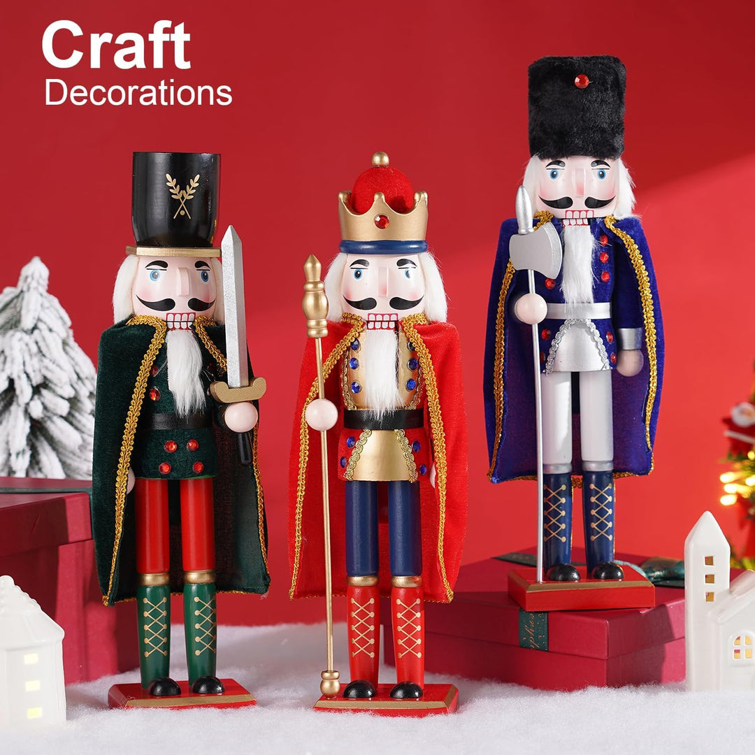 COMBIUBIU 38 cm Nussknacker Figuren Holz Nussknacker Soldaten,Traditionelle Weihnachten Nussknacker