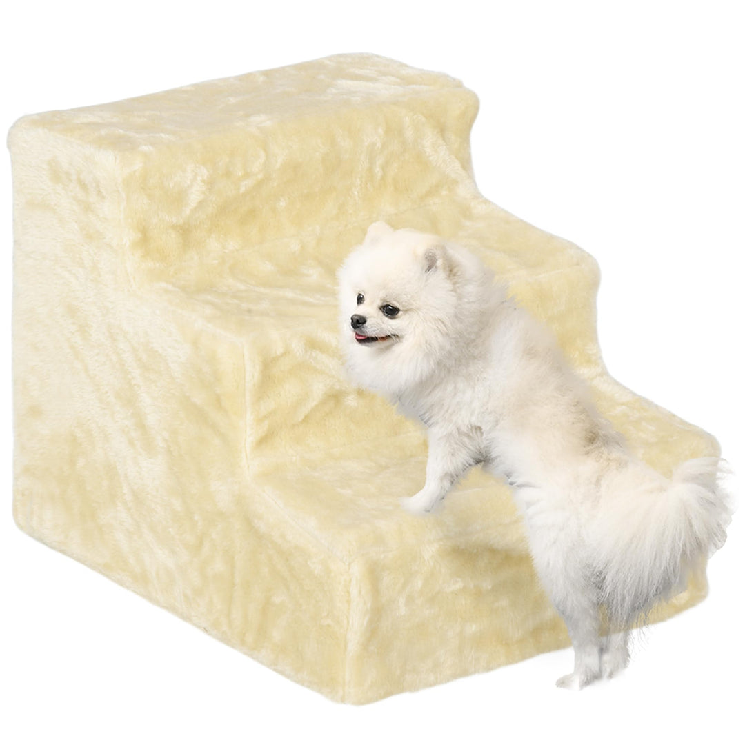 PawHut Hundetreppe 3 Stufen 35 cm Hoch Haustiertreppe für kleine Hunde oder Katzen, Katzentreppe Hun
