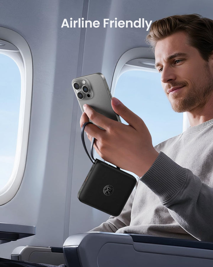 Powerbank 22,5W Power Bank mit Kabel 20000mAh USB-C Schnellladung Klein Externe Handyakkus & LED-Dis