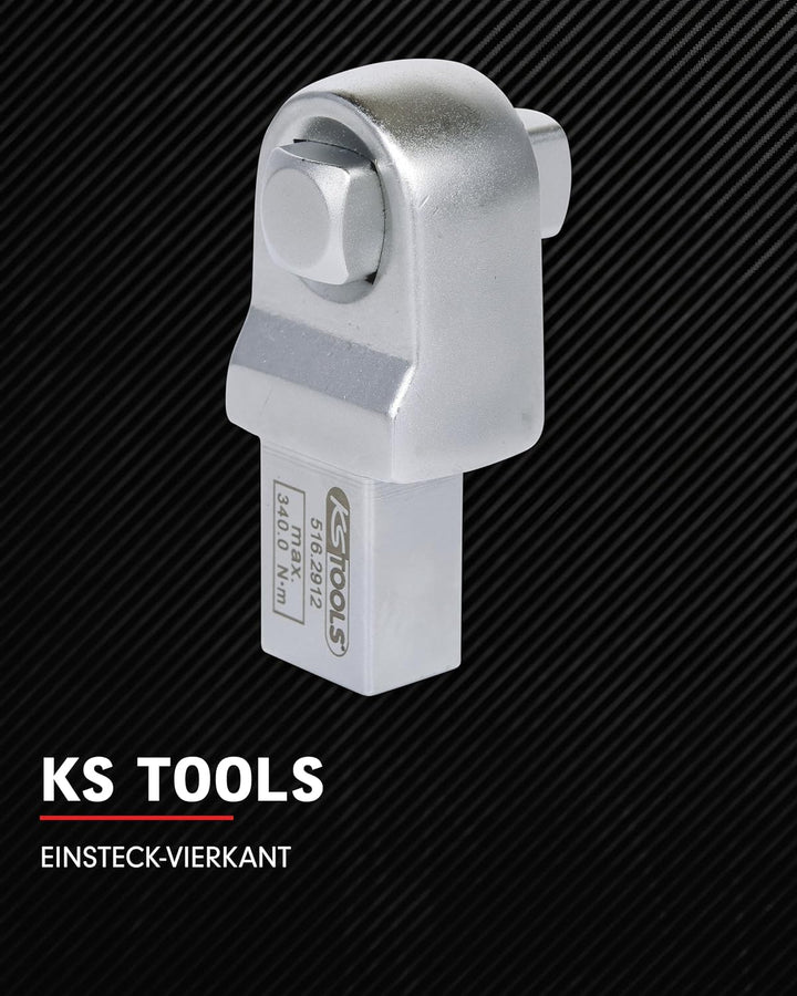 KS Tools Einsteck Vierkant 14 x 18 mm, 1/2" 516.2912 I Verchromter Vierkantschlüssel I Schraubenschl
