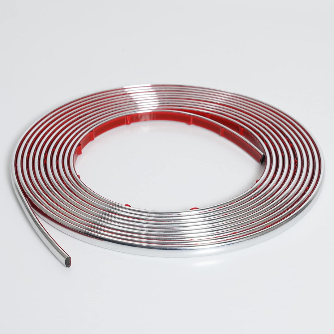 10m Silber Zierleiste, abziehen und aufkleben, flexible Spiegel, Wand, Decke, Boden, Schrank, Fliese