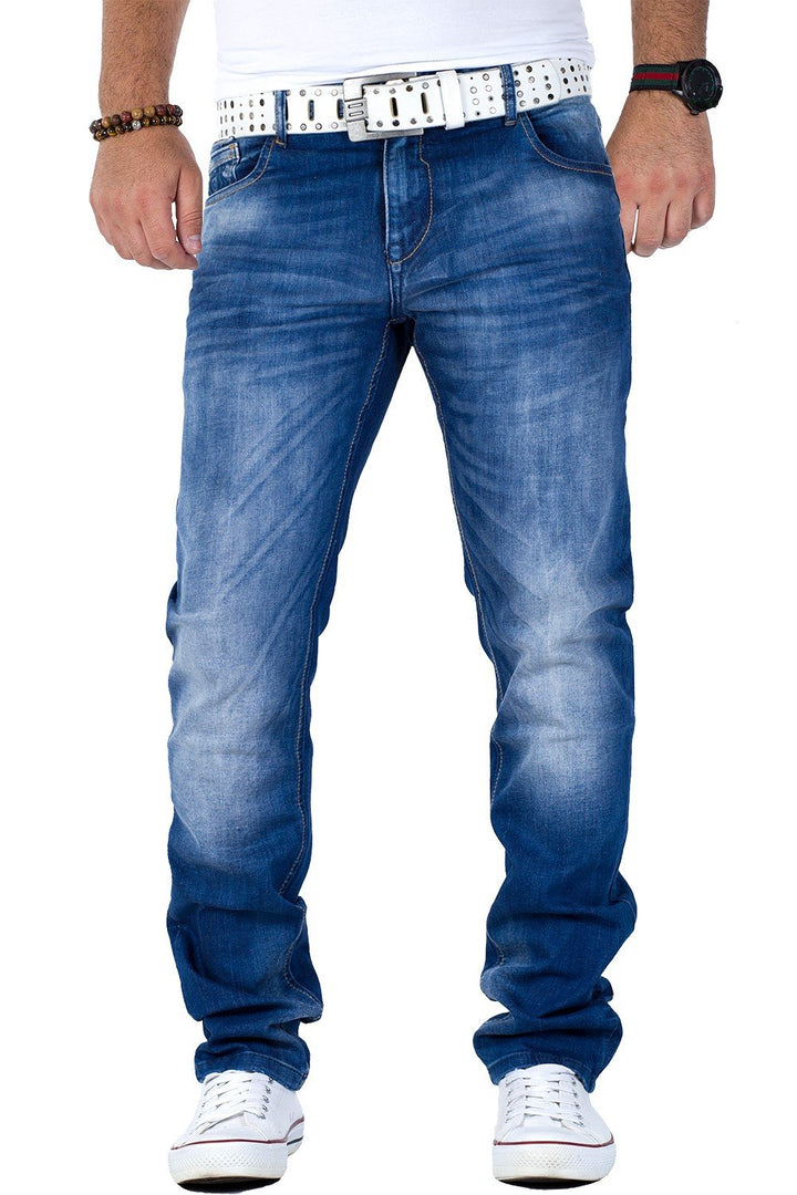 Cipo & Baxx Herren Jeans – Stilvolle Männer Jeans mit 5-Pocket-Design | Kontrastnähten & verzierten