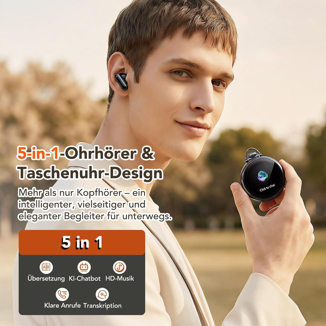 N03 Übersetzer Kopfhörer mit KI Chatbot, HiFi-Klang Übersetzungskopfhörer 134 Sprachen & 9 Modi - Bl