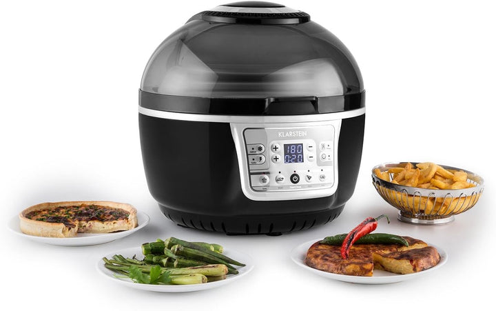 Klarstein VitAir Turbo Heissluftfritteuse - 1400 Watt Heissluftfriteuse, Airfryer mit 9 Liter Garrau