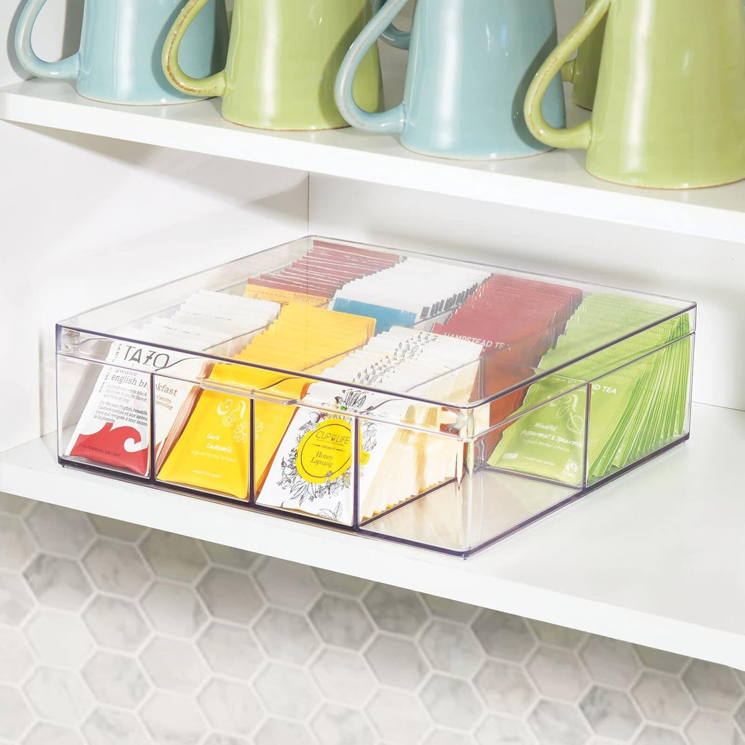 mDesign Küchen Organizer – praktischer Kasten mit Deckel für Küche und Speisekammer – Aufbewahrungsb