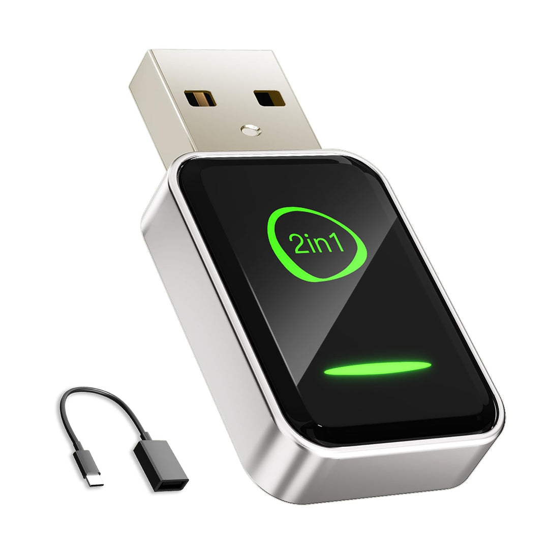 Wireless CarPlay Adapter,Android Auto Wireless Adapter,Plug & Play,Auto-Reconnect,Mini & Stabiler 2-