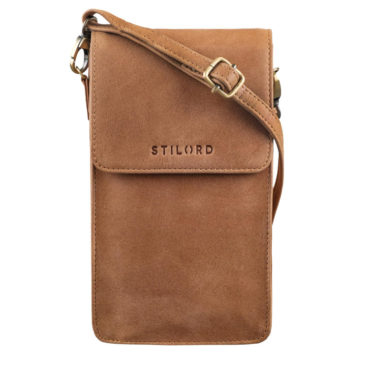 STILORD "Imola Echtleder Handytasche 7 Zoll Damen Herren Vintage Umhängetasche Brustbeutel Leder Dam