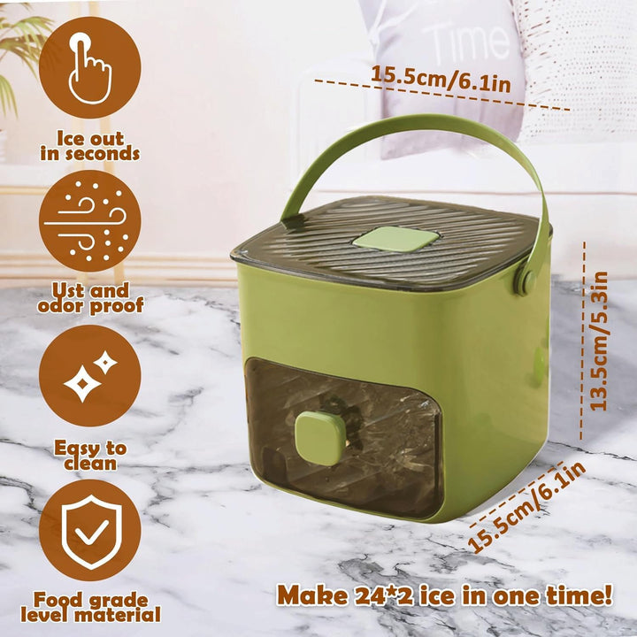 MEISO Eiswürfelmaschine mit Druck, 48 Fächer, drücken Sie die Art Ice Cube Maker, Eiswürfelform für