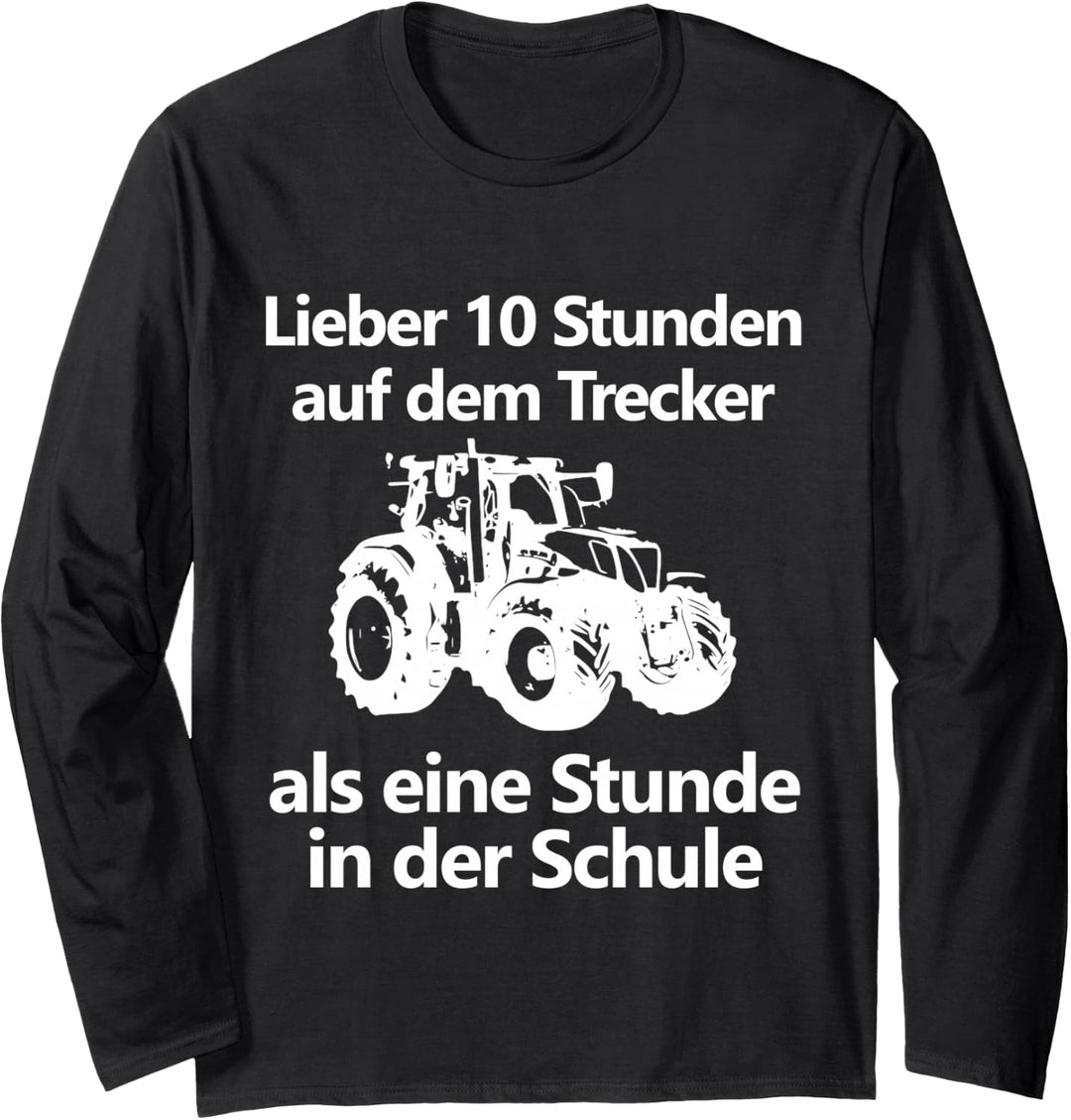 Landwirt Landwirtschaft Bauer Trecker Traktor Schule Kinder Langarmshirt
