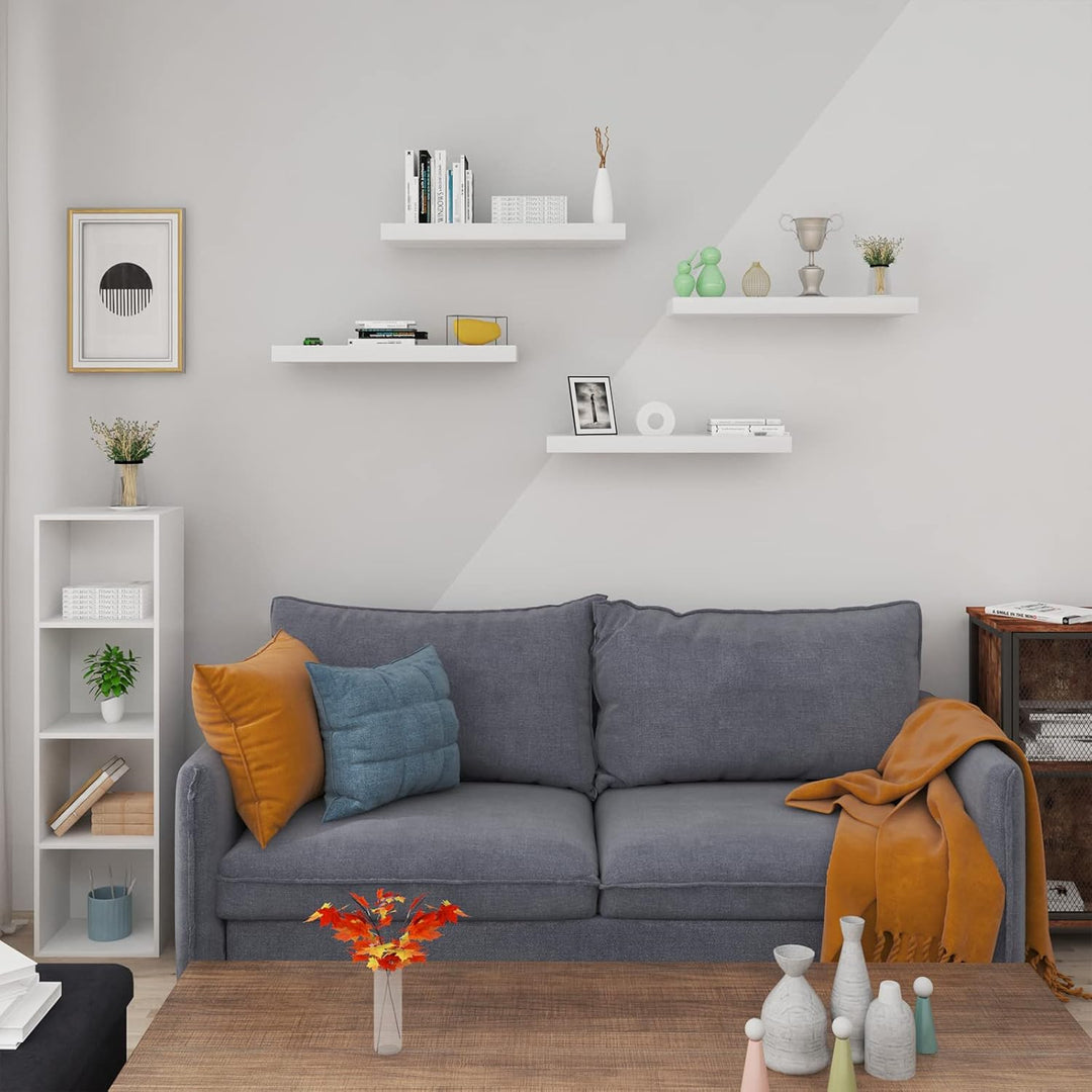 WOLTU Wandregal Volato Set von 4 Regalen Wandboard freischwebend Schweberegal CD DVD Regal Bücherreg