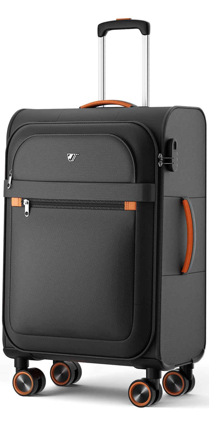Trier Weichschalenkoffer mittelgross 66x44x28cm, Leichter Stoffkoffer Trolley, Reisekoffer mit Rolle