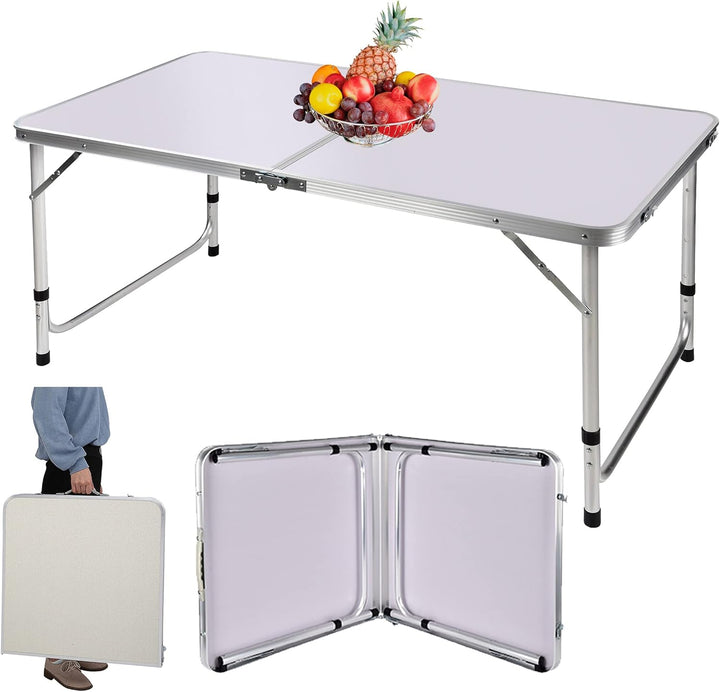 Klapptisch, 122 cm, für PC, Laptop, Büro, Arbeitszimmer, Outdoor, Picknick, Camping, Esstisch, Gamin