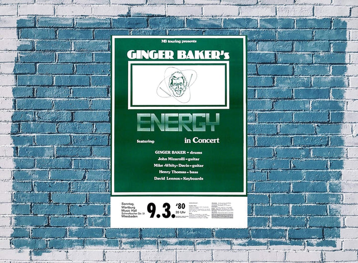 Ginger Baker - Energy, Wiesbaden 1980 » Konzertplakat/Premium Poster | Live Konzert Veranstaltung |