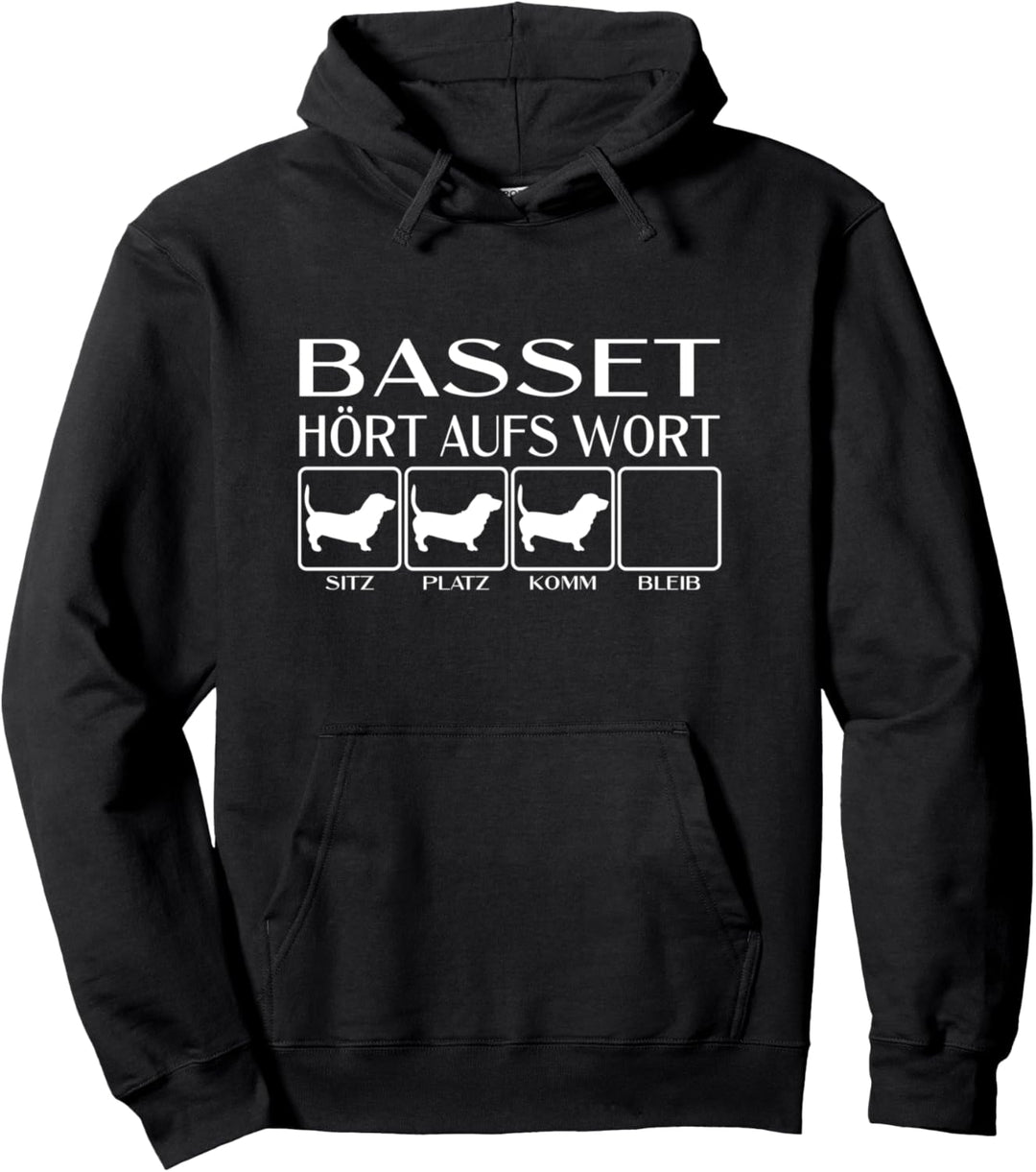 Basset - Hört aufs Wort, Hunde Geschenk, lustiges Basset Pullover Hoodie