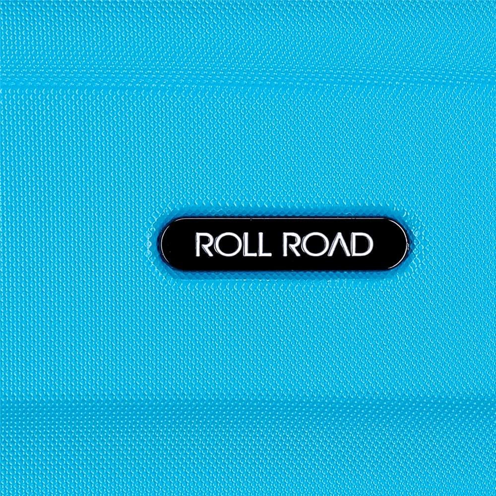Roll Road Flex Kofferset Blau 55/65/75 cms Hartschalen ABS Kombinationsschloss 182L 4 Räder