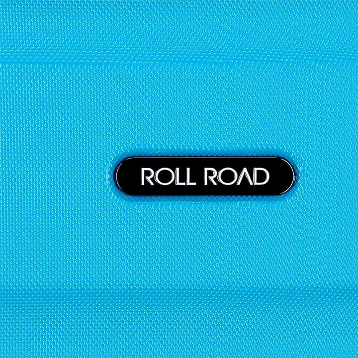 Roll Road Flex Kofferset Blau 55/65/75 cms Hartschalen ABS Kombinationsschloss 182L 4 Räder