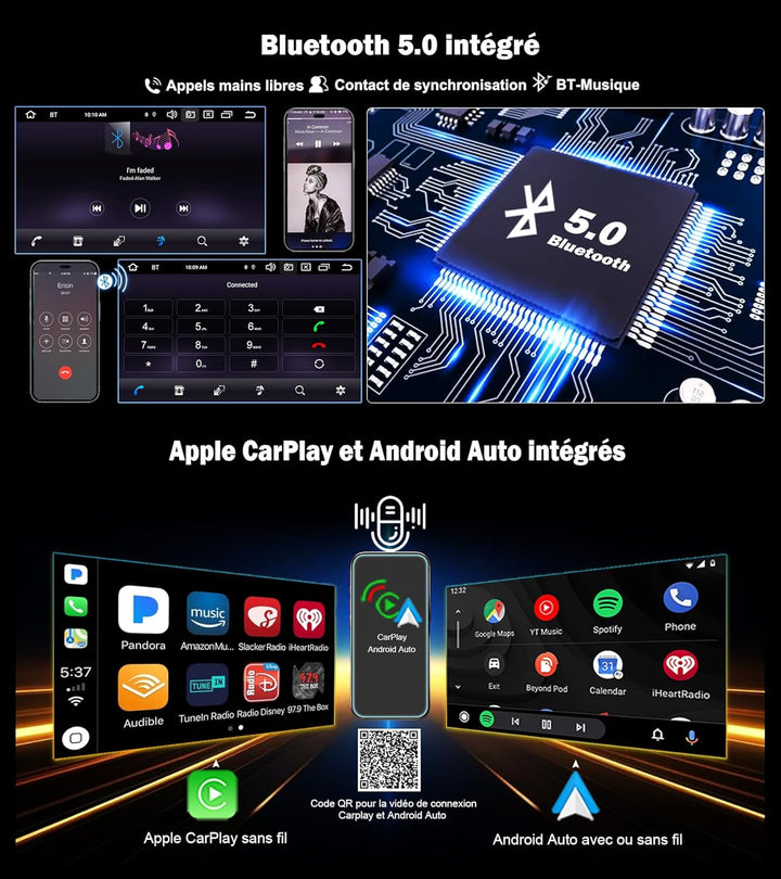 Erisin 8 Kern Android 14 Autoradio 4GB+64GB mit Bluetooth Für Ford Focus C-Max S-Max Galaxy Kuga Fie