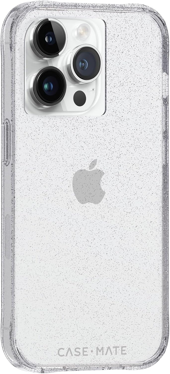 Case-Mate Durchsichtige Kristall-Schutzhülle für iPhone 14 Pro – 3 m Fallschutz, kabelloses Laden ko