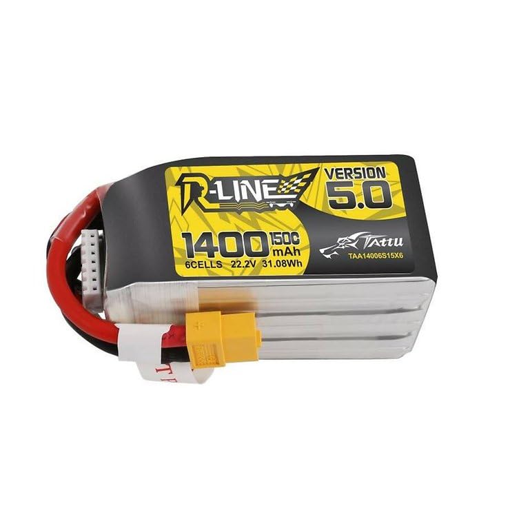 Tattu R-Line 5.0 1400mAh 22.2V 150C 6S1P XT60 Akku