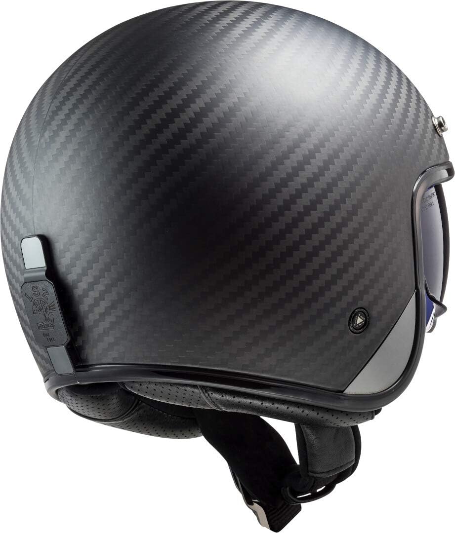 LS2 Motorradhelm OF601 BOB CARBON, Schwarz, L L Schwarz, L Schwarz