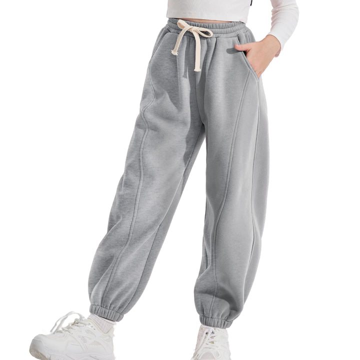 Rolanko Jogging Hose für Mädchen, Baumwoll Fleece Sport Joggers Trainingsanzug mit Mehreren Taschen