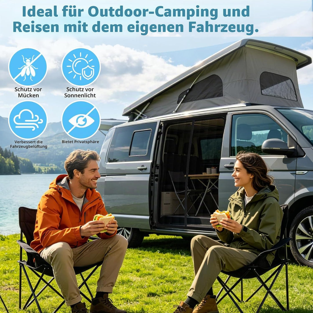 Moskitonetz Magnetisch kompatibel VW T5 T6 für Schiebetür, Auto Fliegengitter &amp; Insektennetz &amp; Sonne