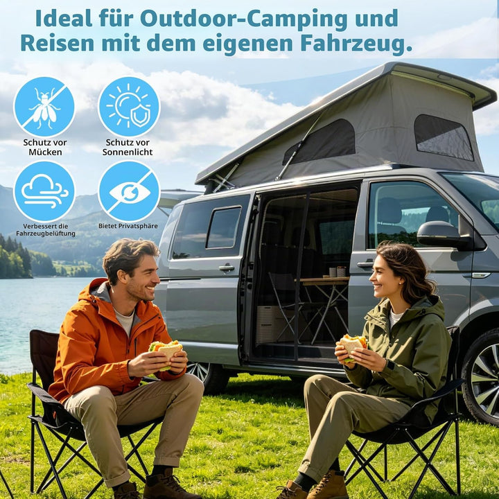 Moskitonetz Magnetisch kompatibel VW T5 T6 für Schiebetür, Auto Fliegengitter &amp; Insektennetz &amp; Sonne