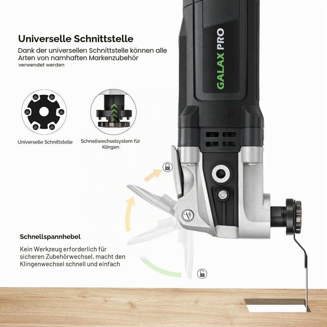 GALAX PRO Multifunktionswerkzeug, schwenkbar, 400 W, Multifunktionswerkzeug mit 6 Drehgeschwindigkei