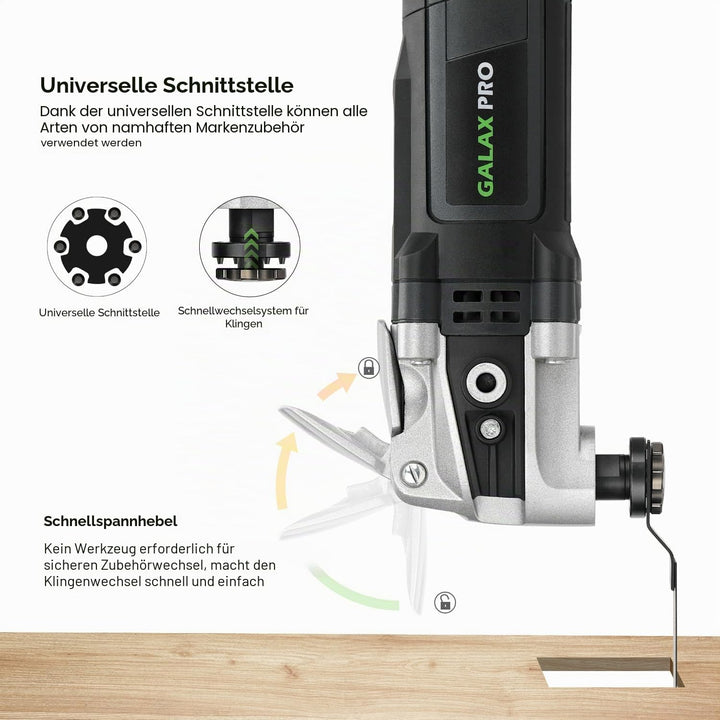 GALAX PRO Multifunktionswerkzeug, schwenkbar, 400 W, Multifunktionswerkzeug mit 6 Drehgeschwindigkei