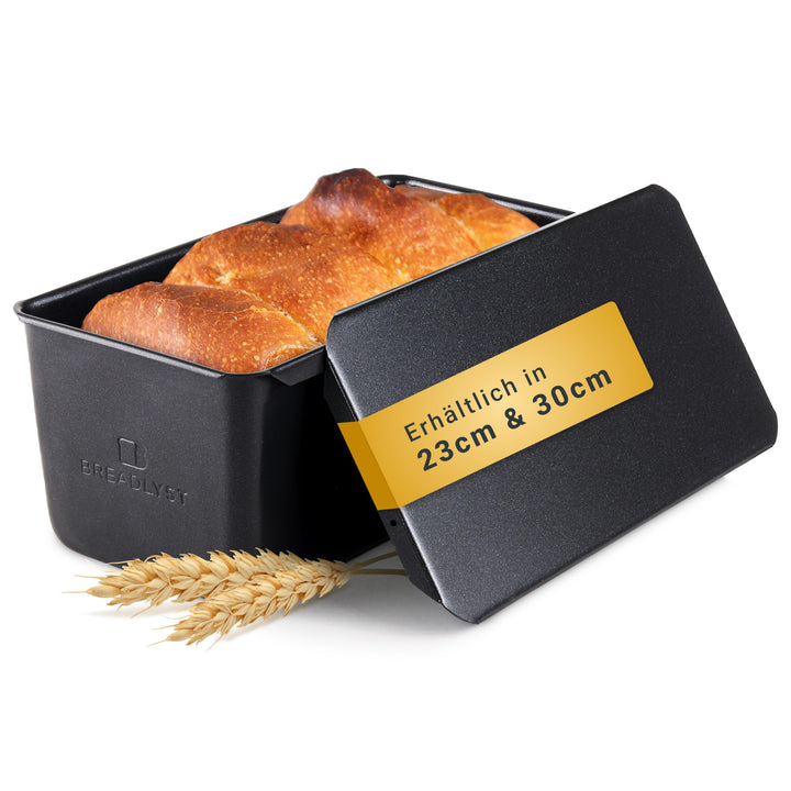 BREADLYST - Premium Brotbackform mit Deckel für Brot und Toastbrot - Backform Kastenform extra hoch,