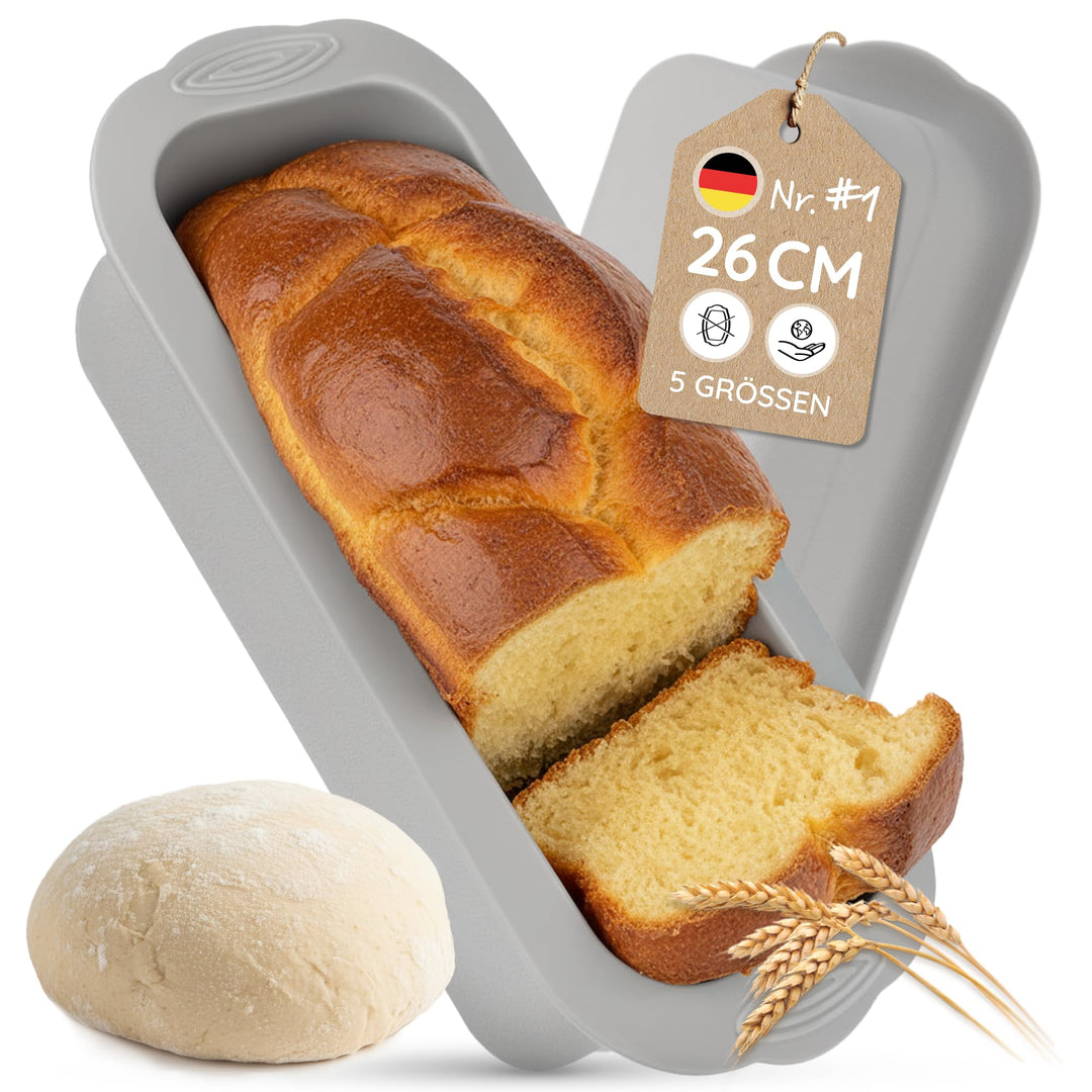 Backefix Brotbackform Silikon 26 cm – Grosse Backform Kastenform 2100ml für Brot und Kuchen mit extr