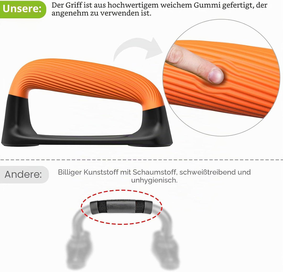 Kipika Liegestützgriffe für Zuhause – Push-Up Bars mit Anti-Rutsch-Unterseite,Soft Handles,Set of 2