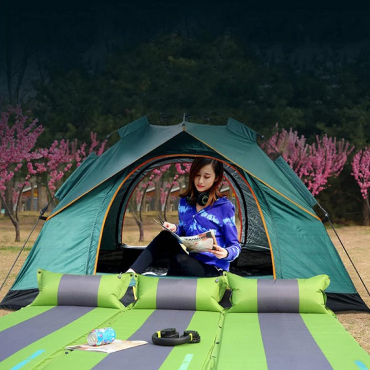 Camping Zelt 2-3 Mann Pop Up Zelte 4 Jahreszeiten Wasserdicht &amp; Winddicht Grün, Grün