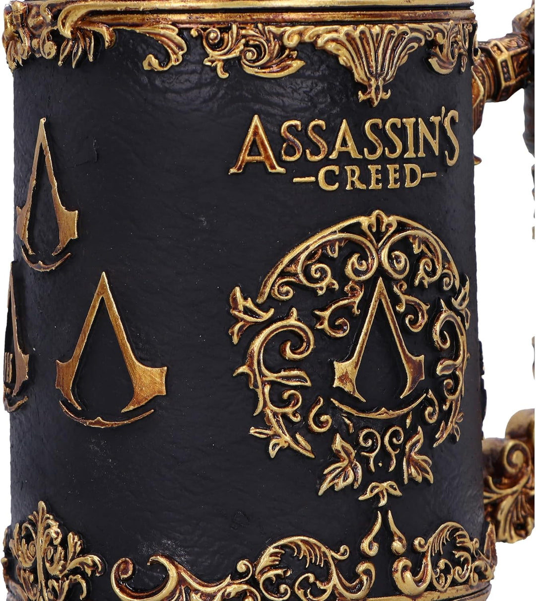 Nemesis Now Assassin's Creed Through The Ages Bierkrug, 15,5 cm, Harz, Schwarz/Gold, offizielles Ass