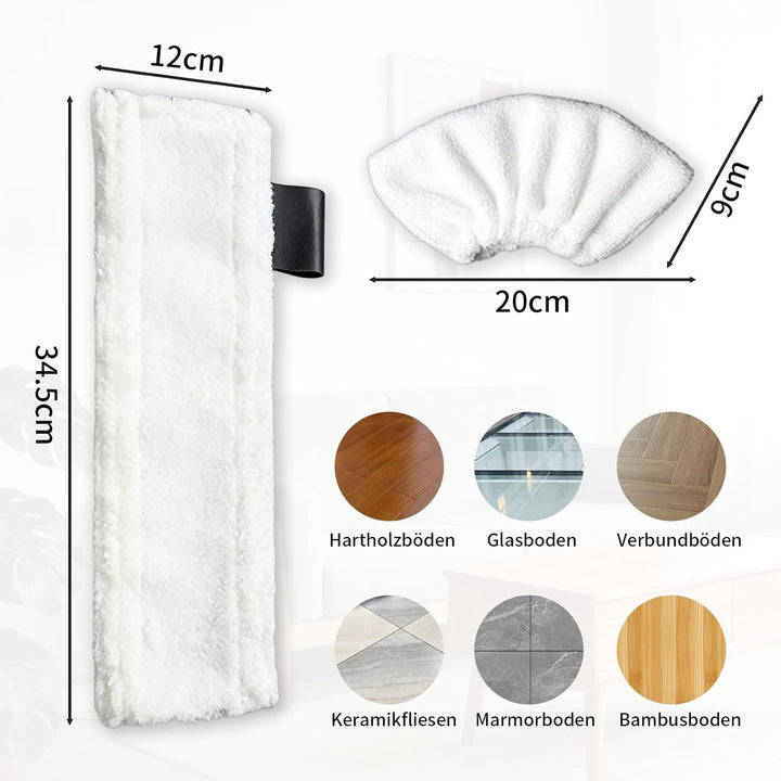 10 Stück Mikrofaser Ersatzpads Set für Kärcher Dampfreiniger, Ersatz Bodentücher Kompatibel mit Easy