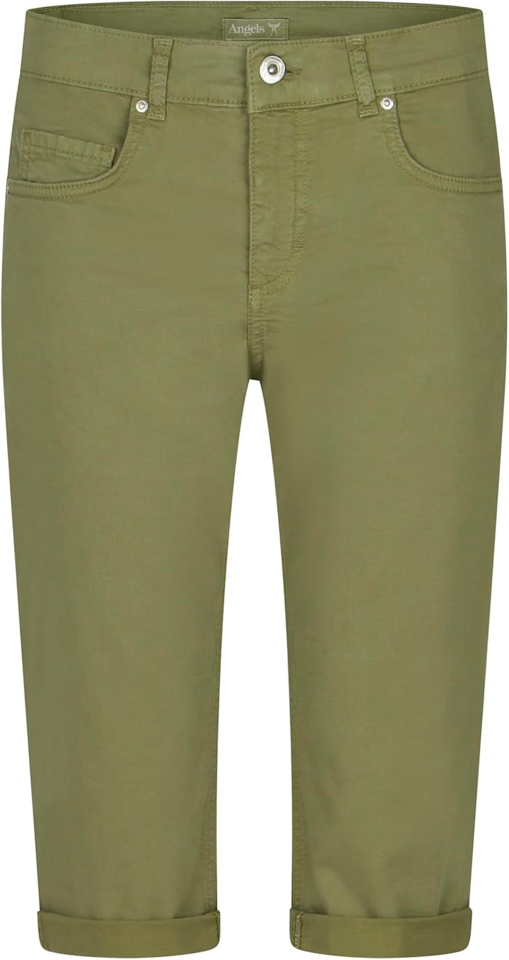 ANGELS Slim Fit Jeans 5-Pocket-Hose Capri TU mit Label-Applikationen 34 Khaki, 34 Khaki