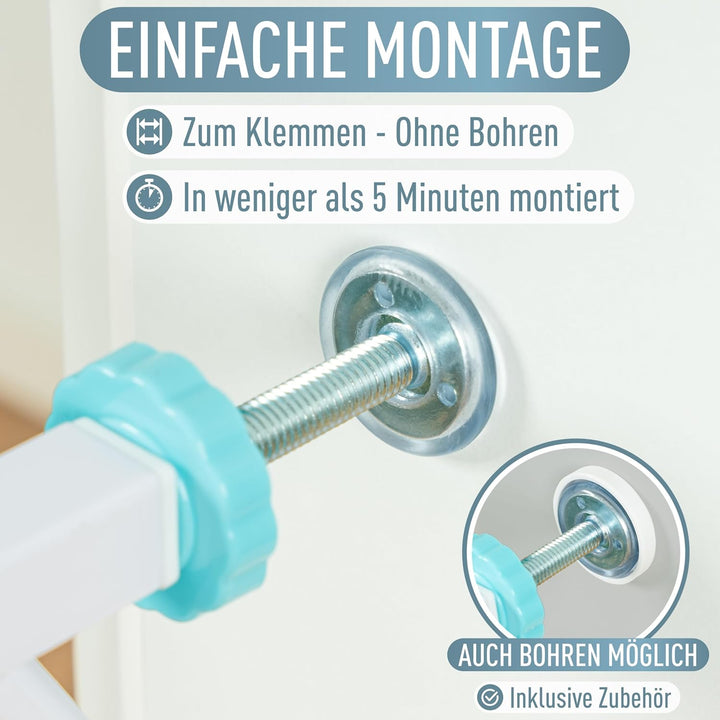 IB STYLE Türschutzgitter Berrin 85-95 cm, Treppengitter für Babys, Treppenschutzgitter ohne Bohren,