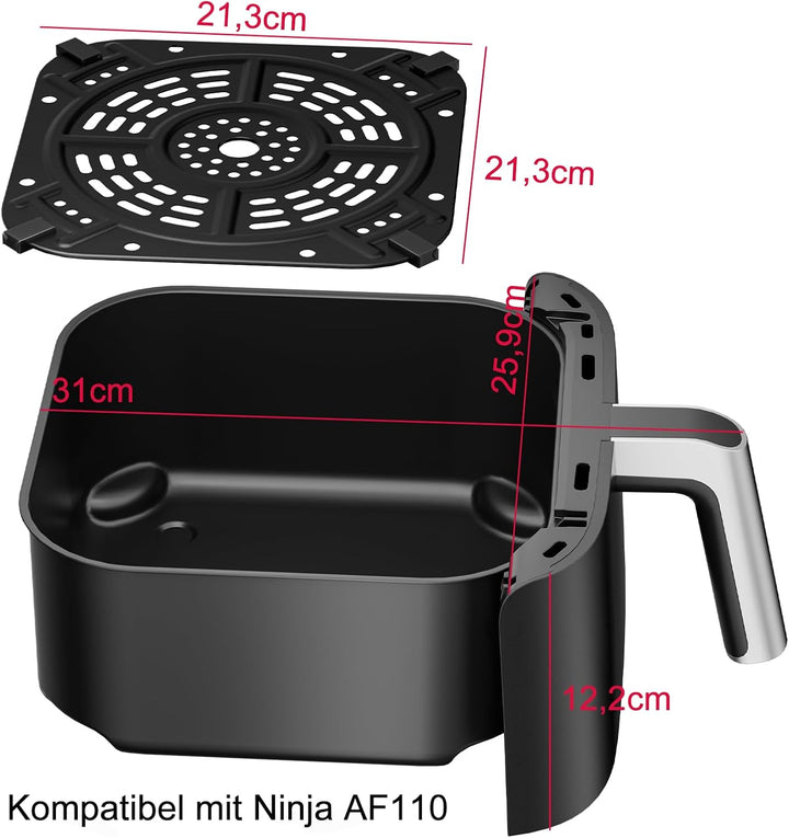 Airfryer-Korb und Crisper Gittereinsatz für Ninja AF110,4,7L Ersatzkorb