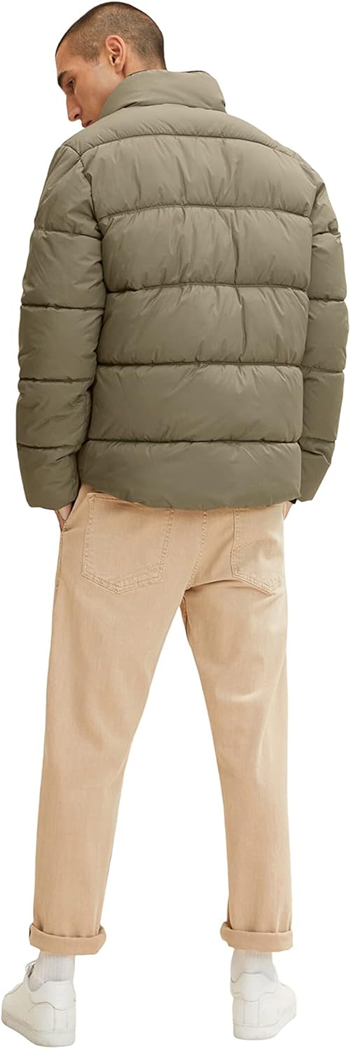 TOM TAILOR Herren Puffer Jacke mit Stehkragen XXL 10415 - Dusty Olive Green, XXL 10415 - Dusty Olive
