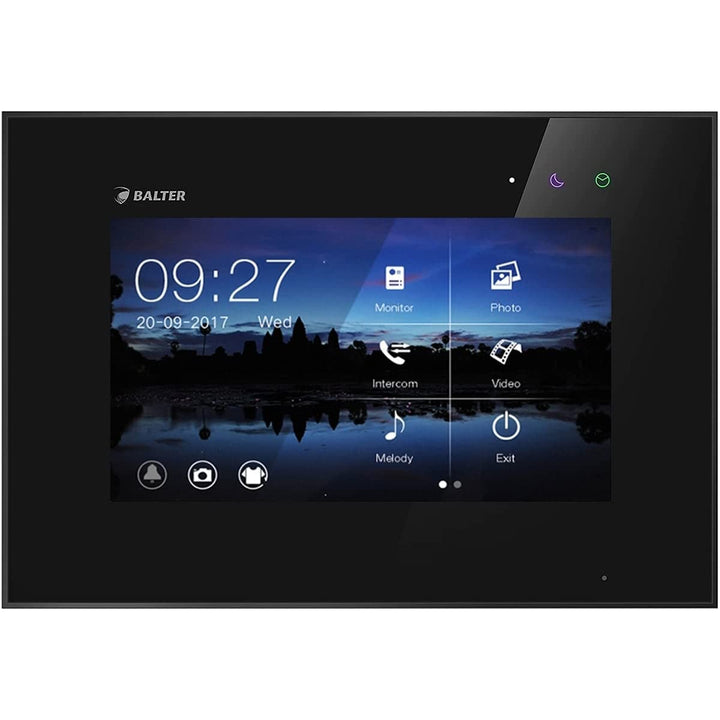 Balter EVO 7" Videostation Schwarz (Touchscreen-Monitor, 2-Draht Bus, Plexiglas, Interkom) Zusatz Mo