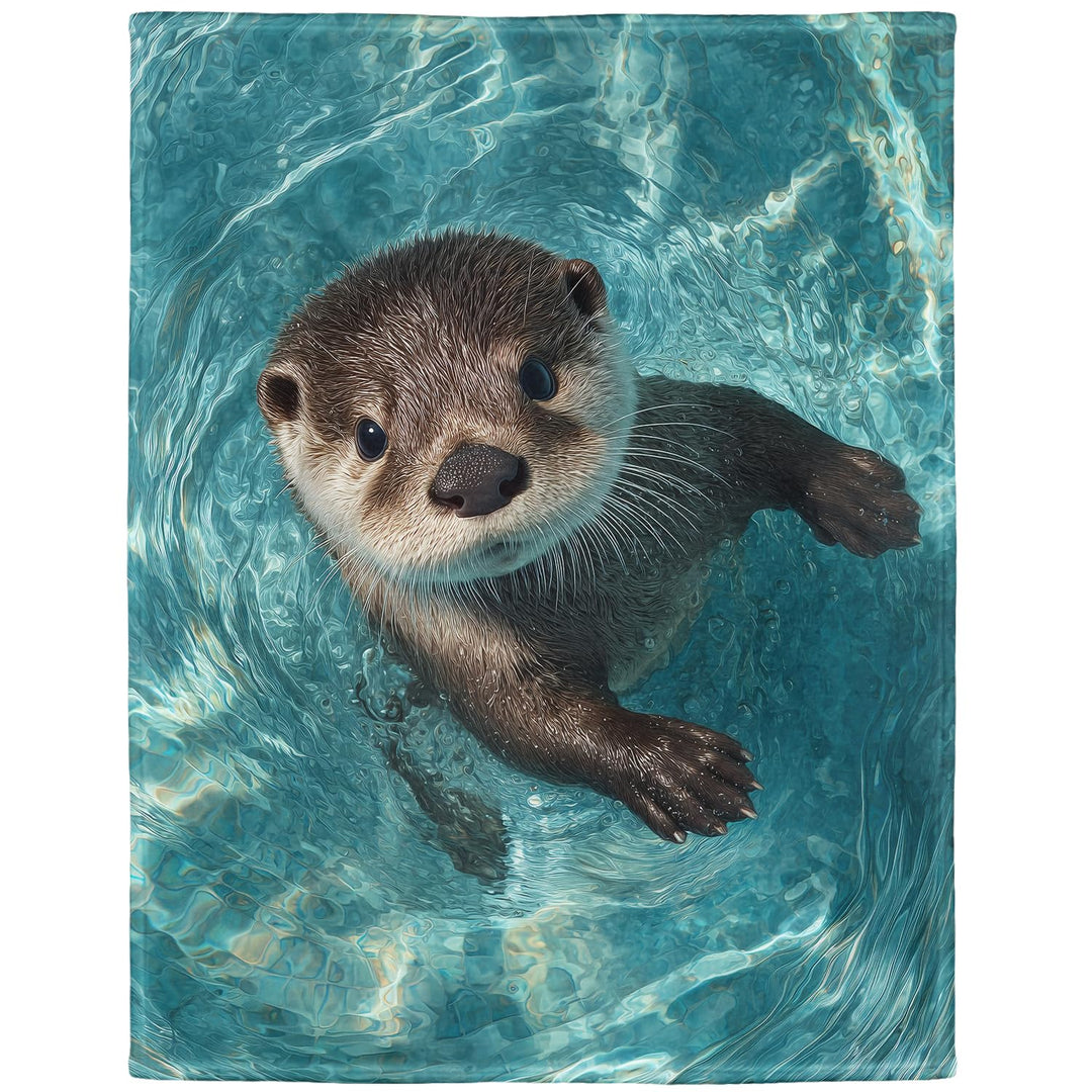 Kuscheldecke mit Hyperrealistischer Otter, Super weiches Fleece, Überwurfdecke für Bettwäsche Cotch